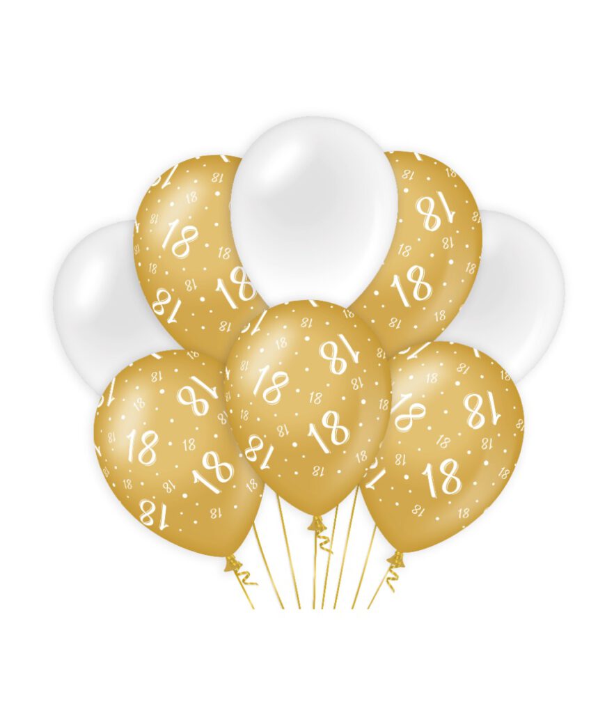 gold white decoration balloons 18