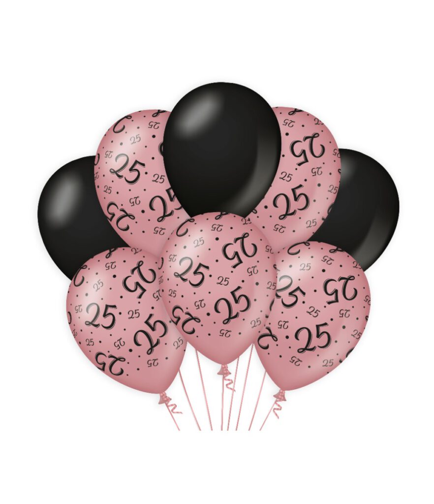rose/black balloons 25