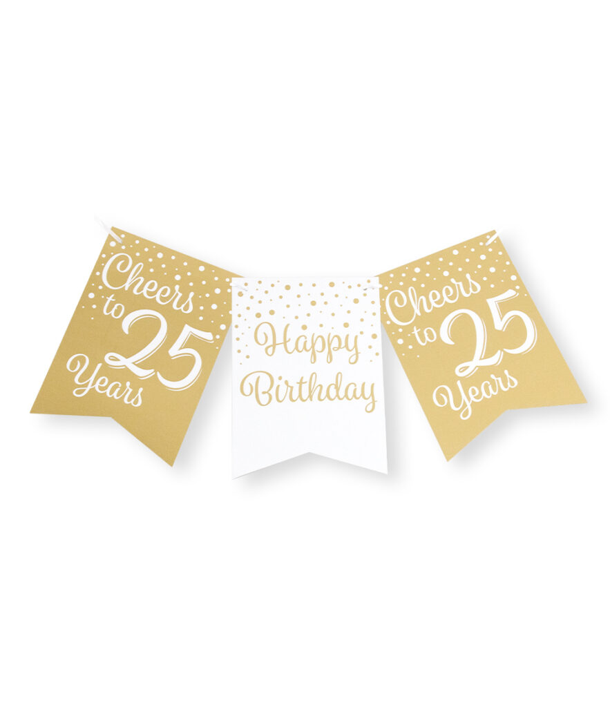 gold/white party flag banners 25