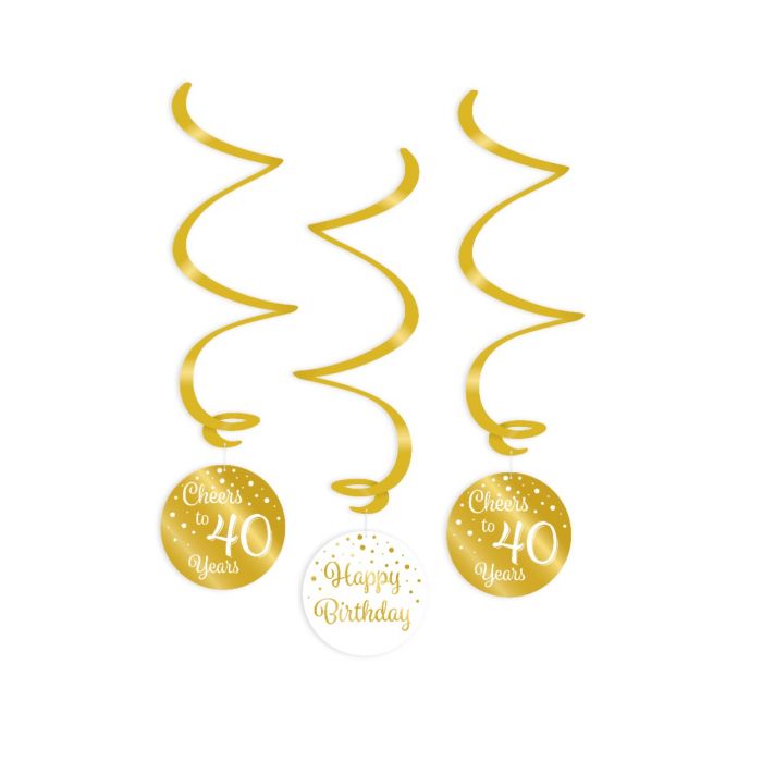 swirl decorations gold/white 40
