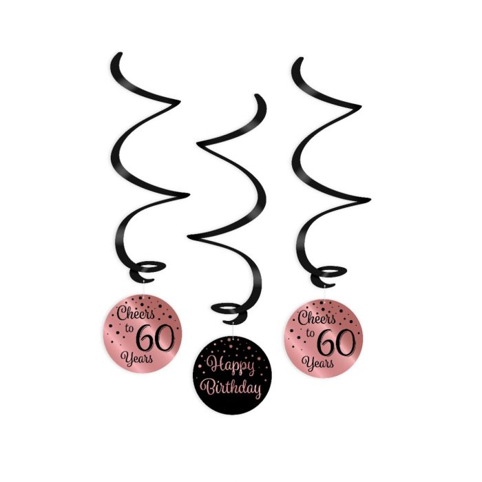 swirl decorations rose/black 60