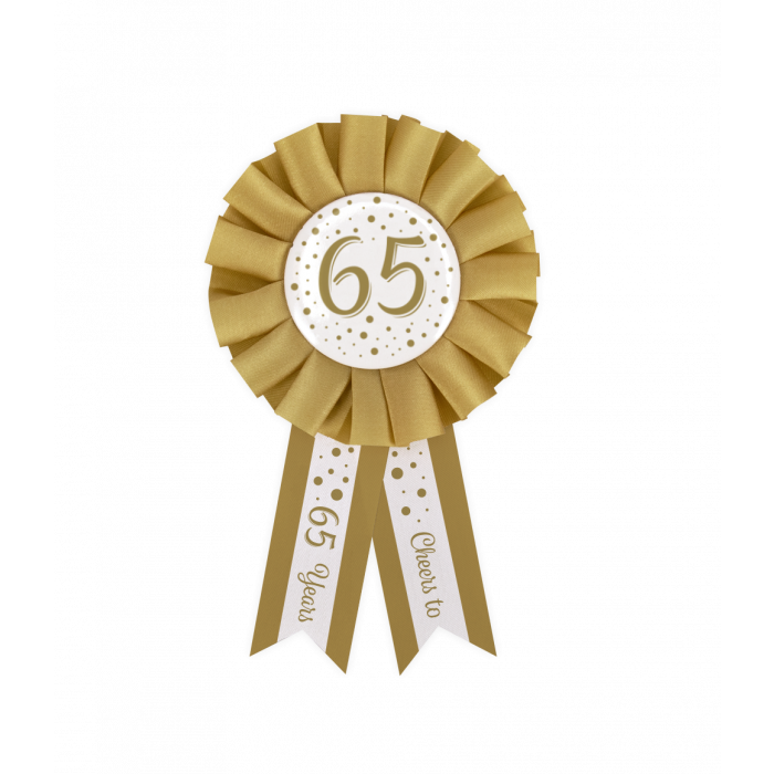 party rosettes gold white 18