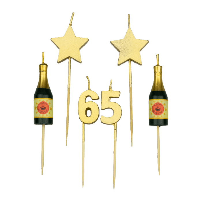 party cake candles 65