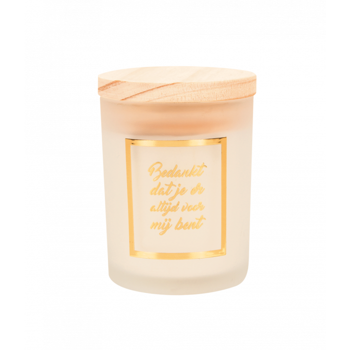 small scented candle gold white bedankt