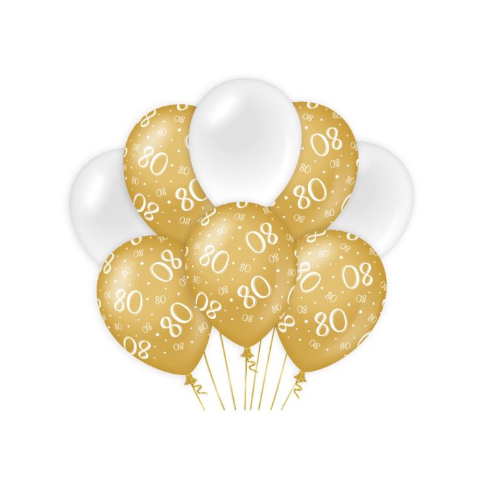 Decoration balloons gold/white - 80