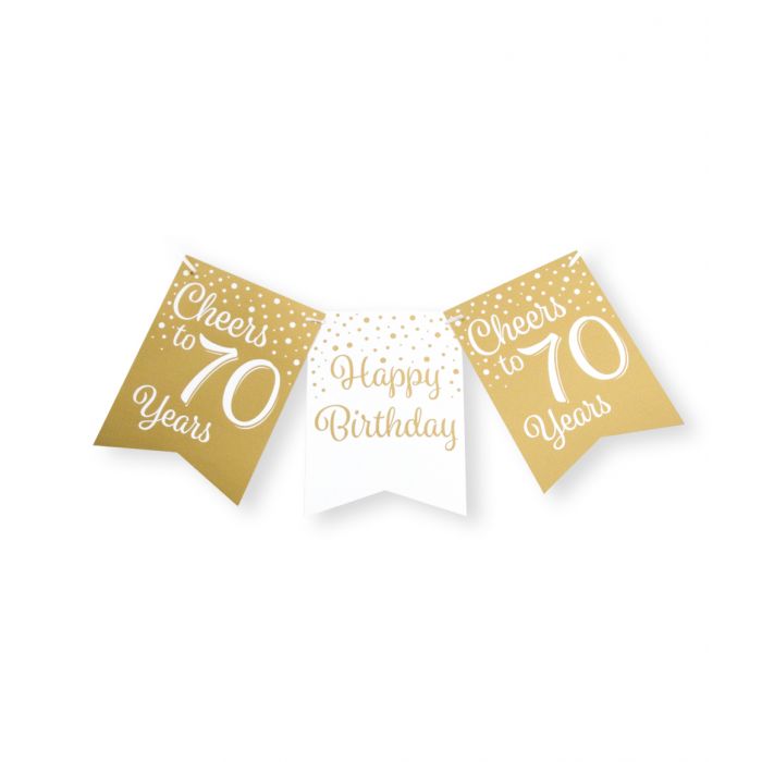 Party flag banner gold/white - 70