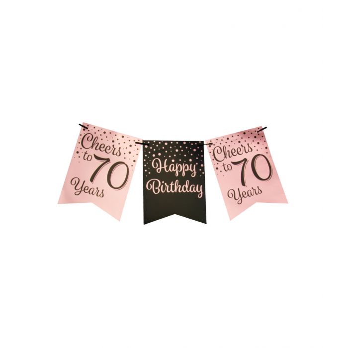 Party flag banner rose/black - 70