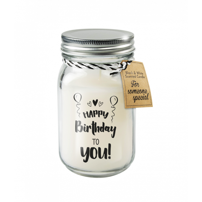 Black & White scented candles - Happy birthday