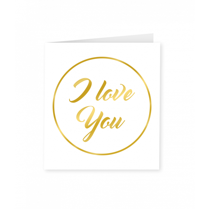 Gold white cards - I love you