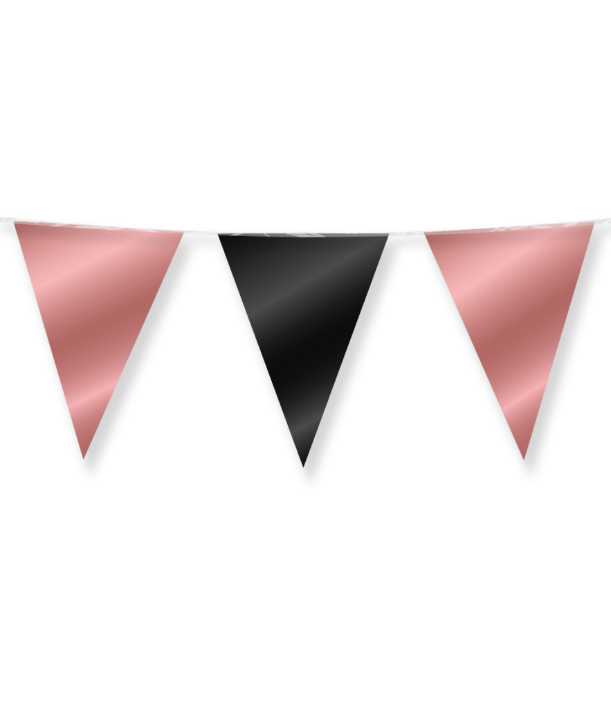 Party Flags foil - Rosegold and black