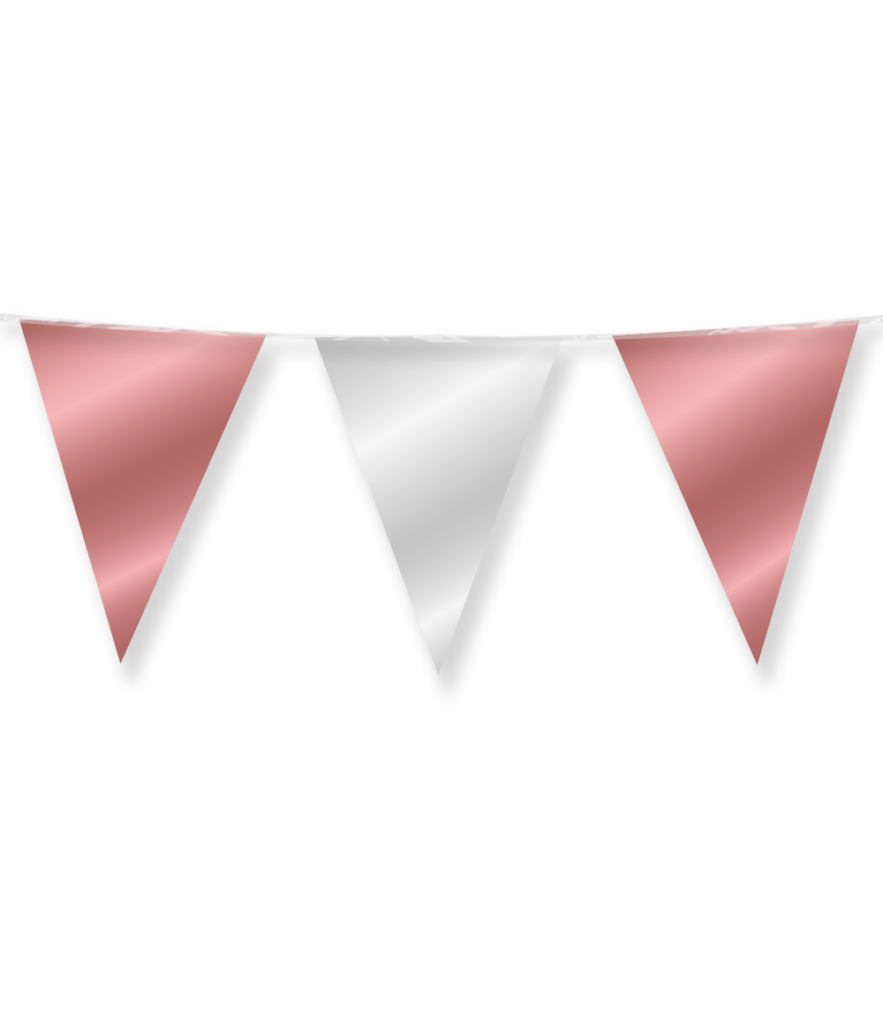 Party flags foil - rosegold/silver