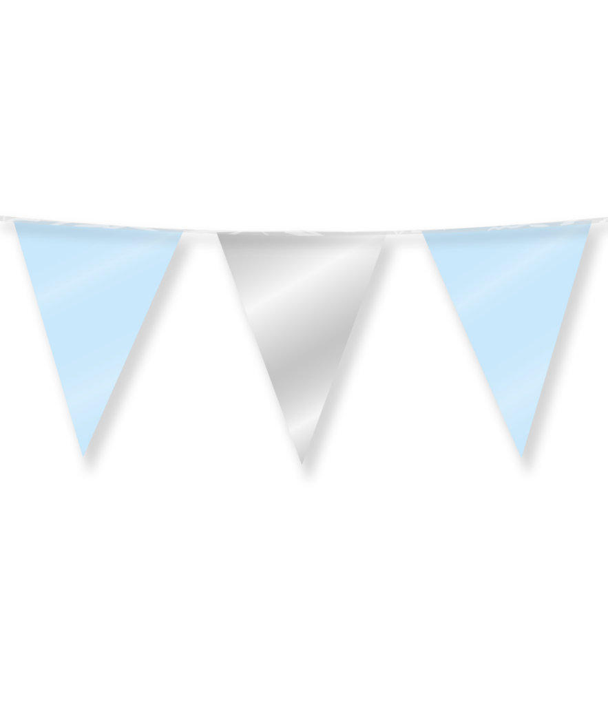 Party Flags foil - Light blue and silver