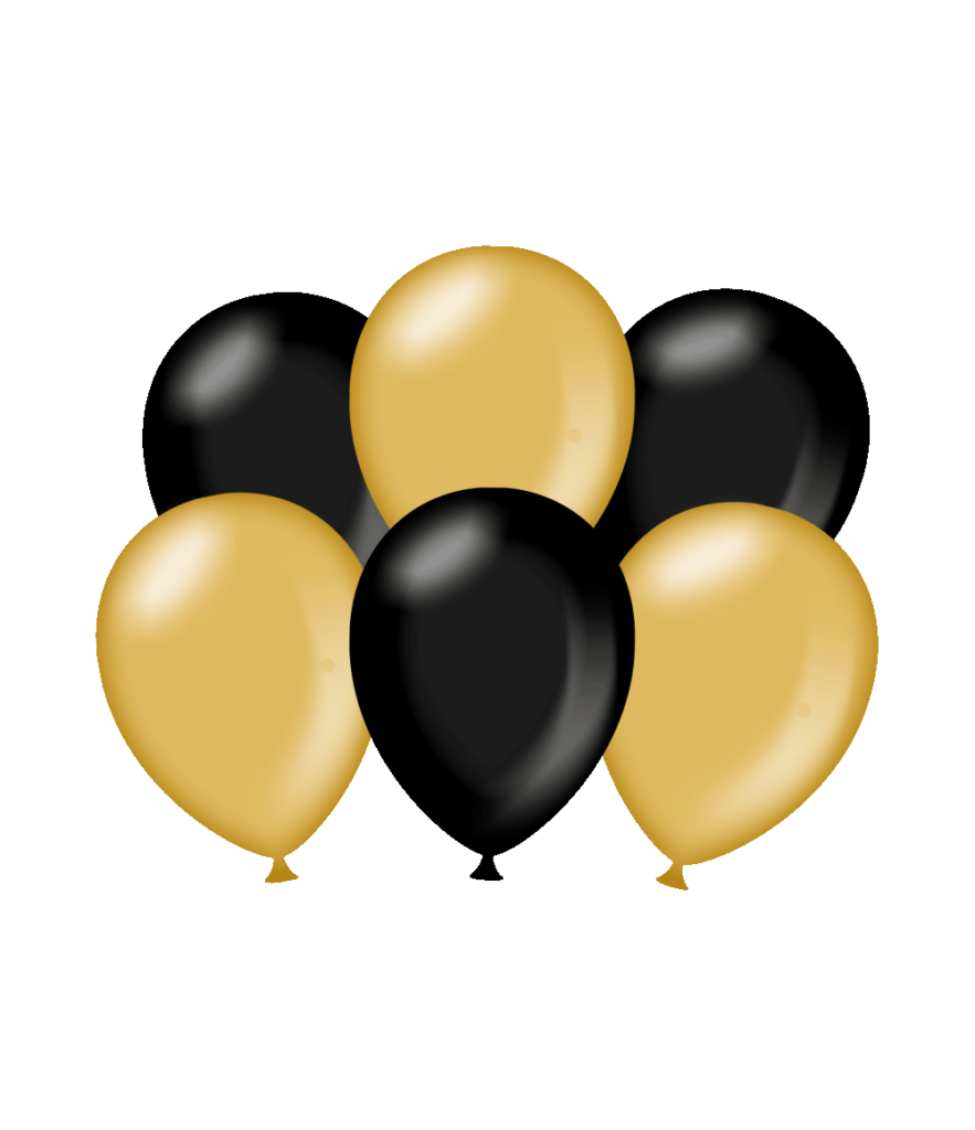 Party balloons - Metallic gold - black