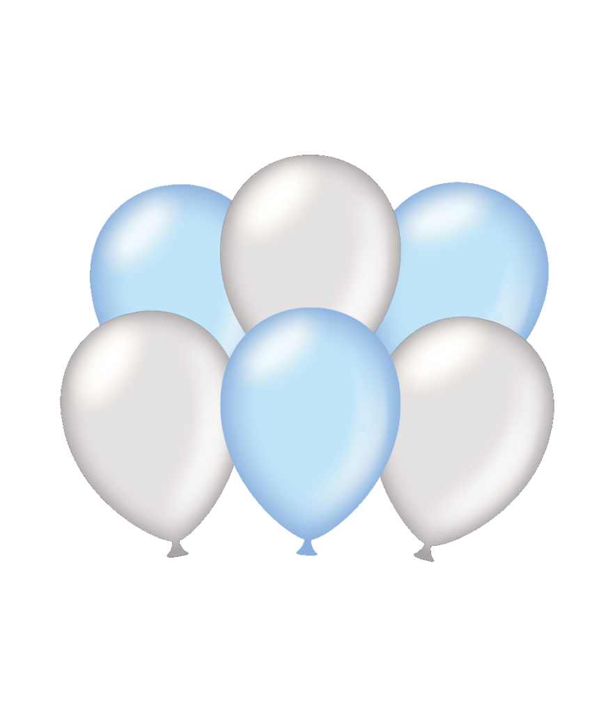 Party balloons - Metallic silver - light blue