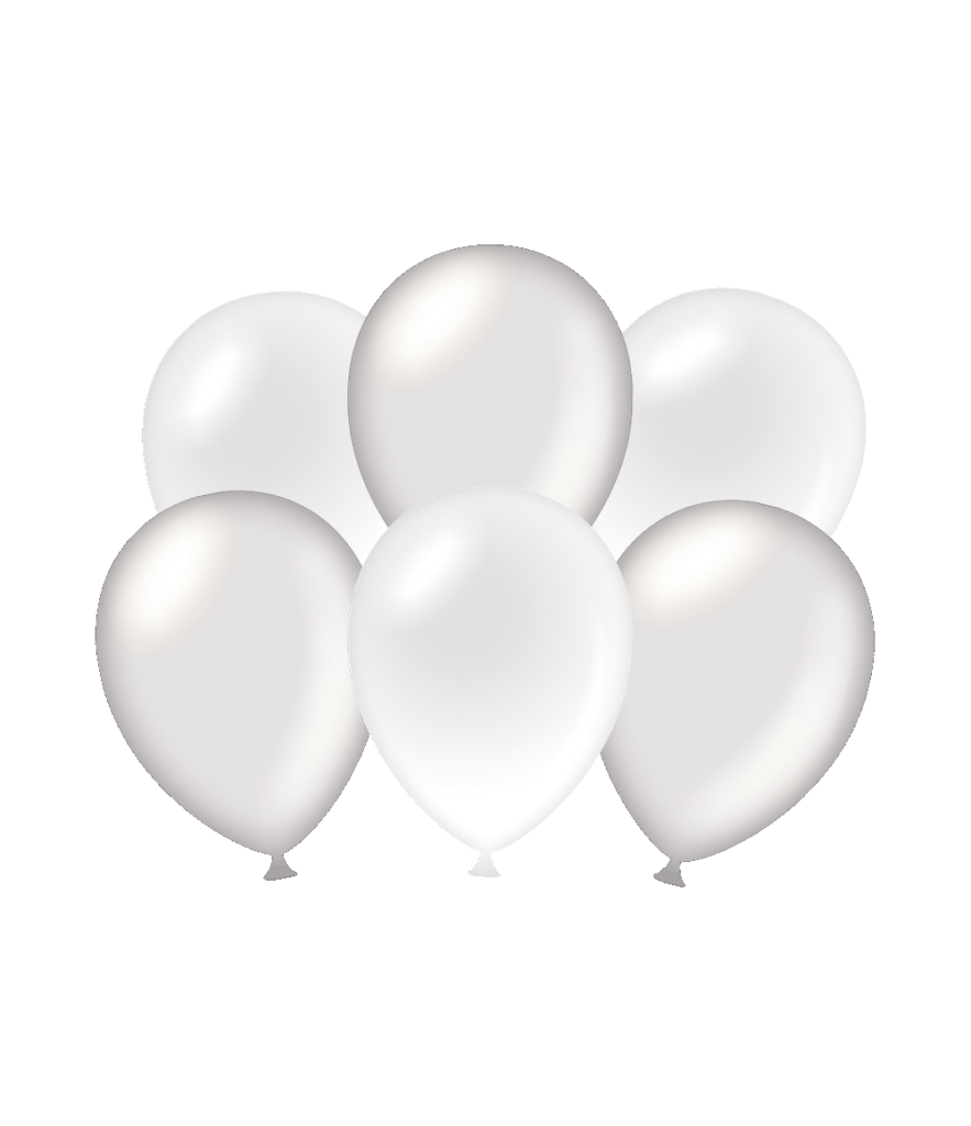 Party balloons - Metallic silver - white