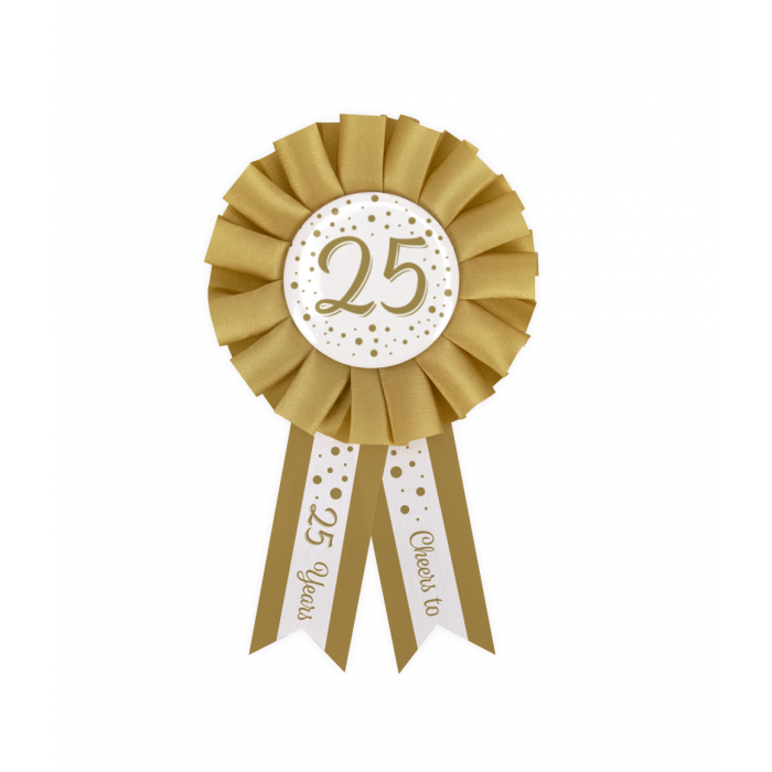 Party Rosettes gold/white - 25