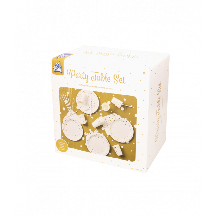 Table set - gold/white