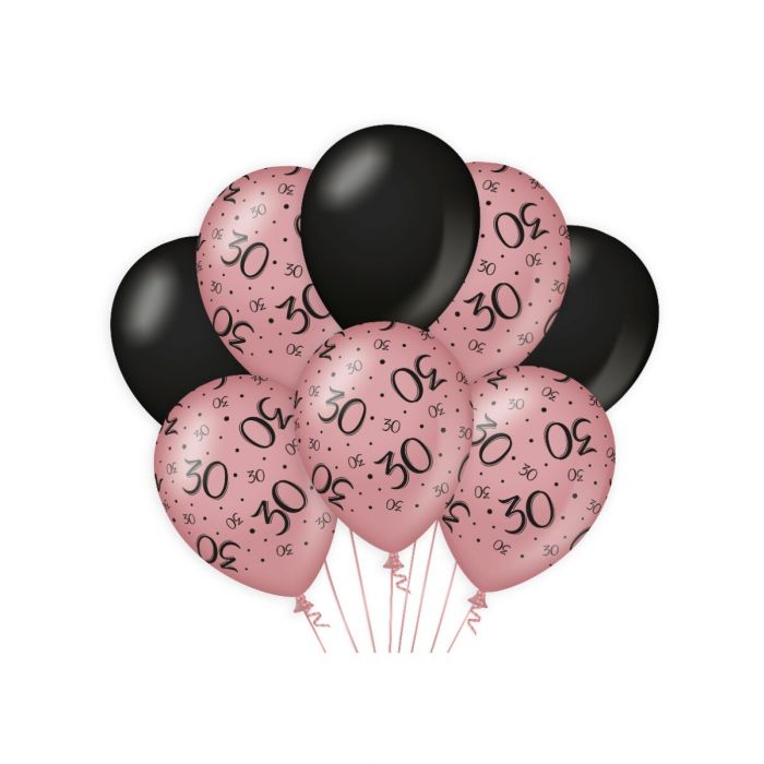 Birthday balloons rose/black - 30