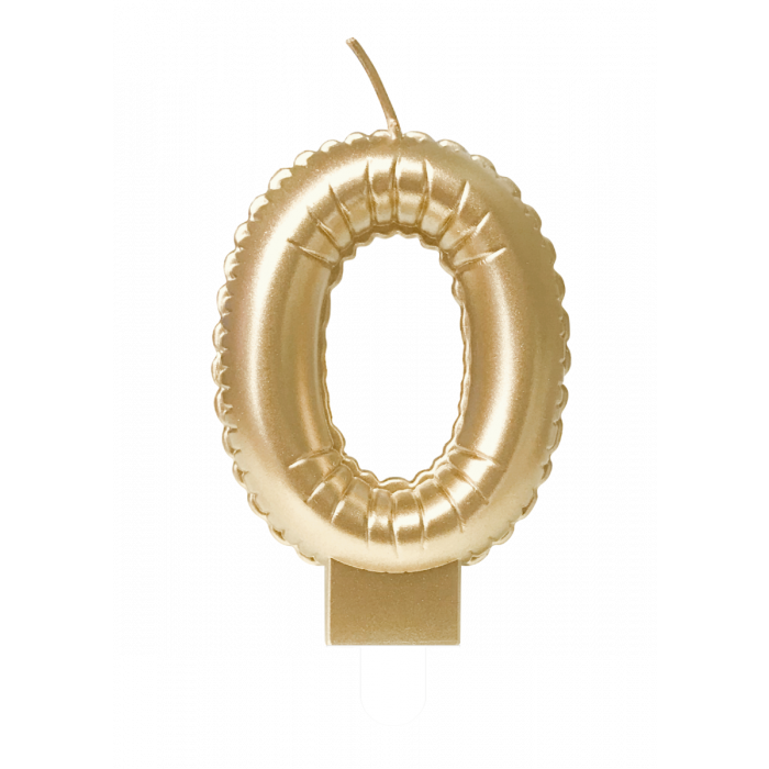 Foil balloon candle gold - 0