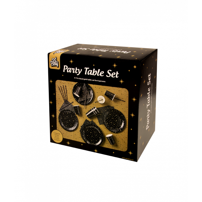 Party table set - Black/gold