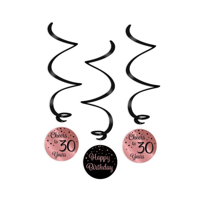 Swirl decorations rose/black - 30