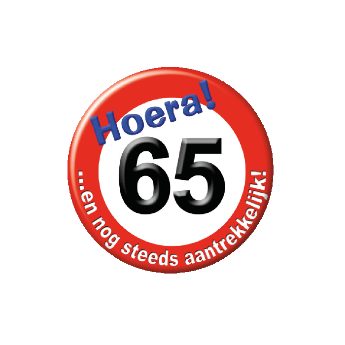 Button klein - 65 jaar verkeersbord