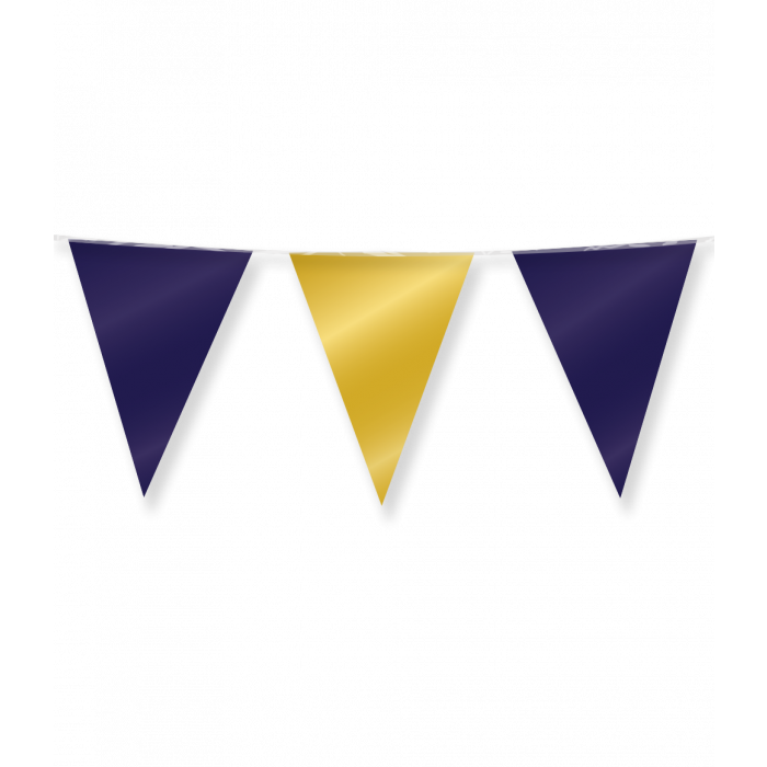Party Flags foil - Dark blue and gold