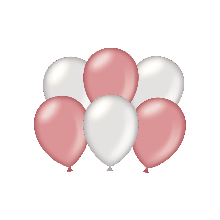 Party balloons - Metallic silver - rose gold