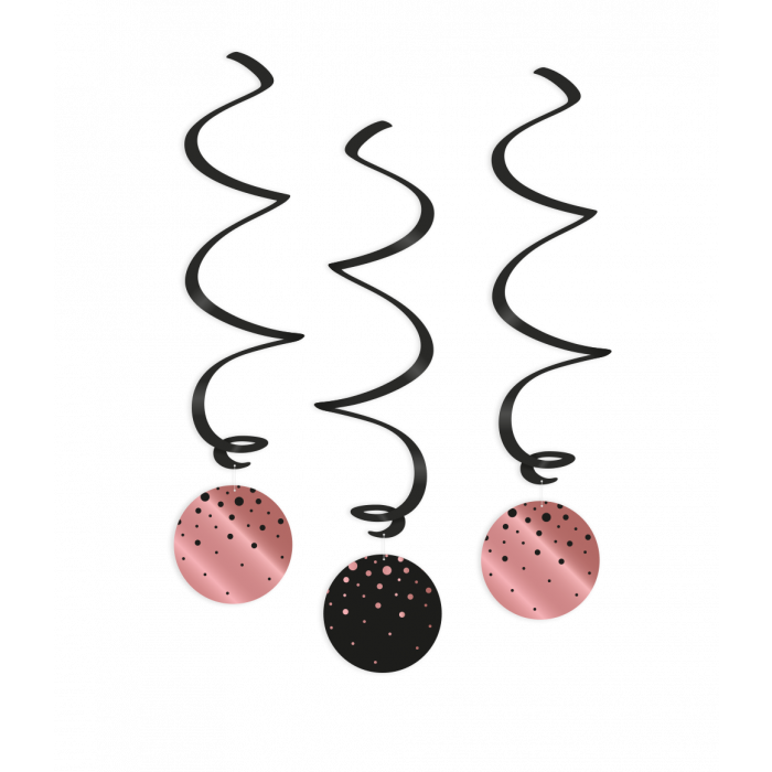 Swirl decorations rose/black - Bubbles